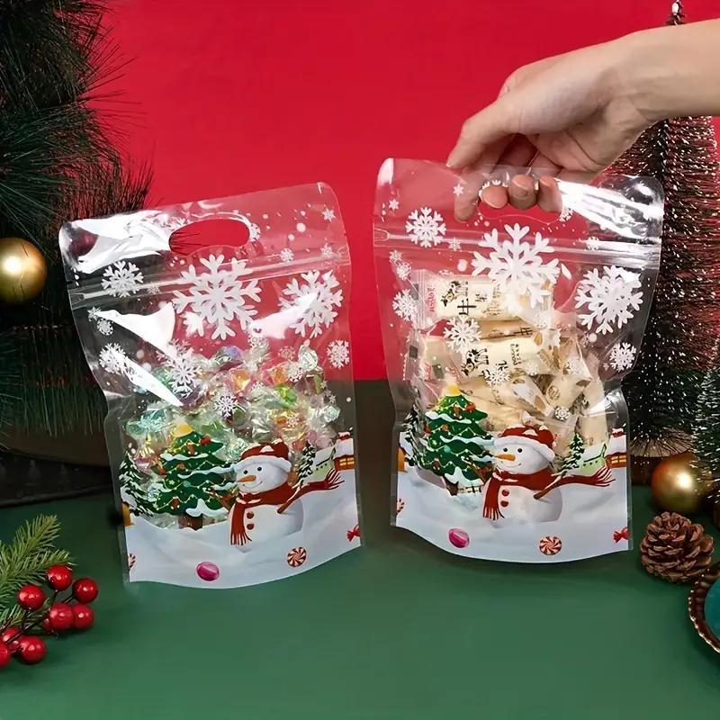 

16pcs Christmas Gift Bags With Assorted Christmas Prints Kraft Christmas Goody Bags With Handles Christmas Gift Paper Bags For Wrapping Holiday