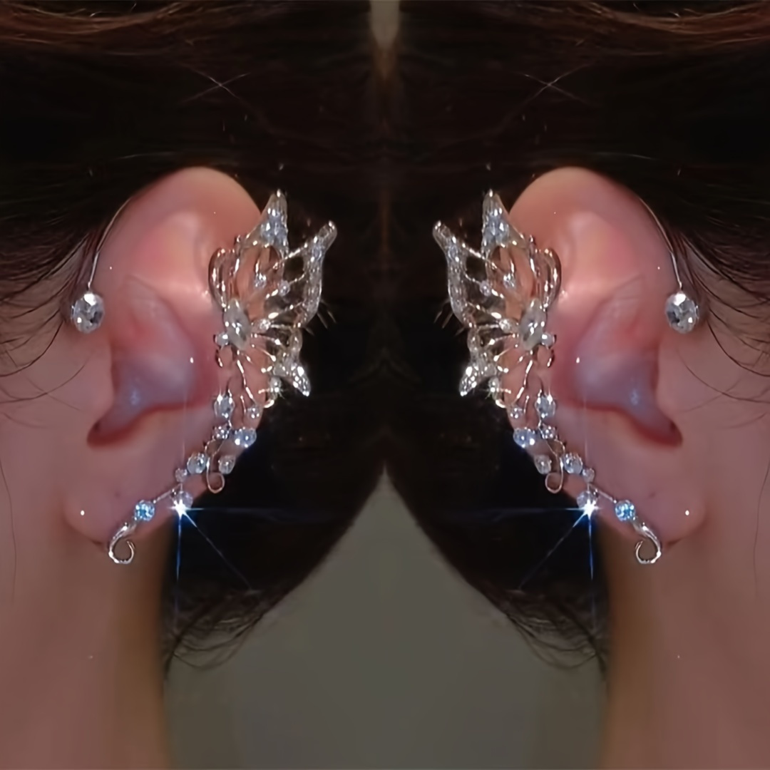 TEMU 1/ 2/ 3pcs Fashion Hip Hop Earmuffs: Fairy Earrings Fairy Ears Climb Jewelry, To Pierce Clip Earrings - Alloy Material, Valentine's Day Gift, Ideal For Lovers, , Sisters