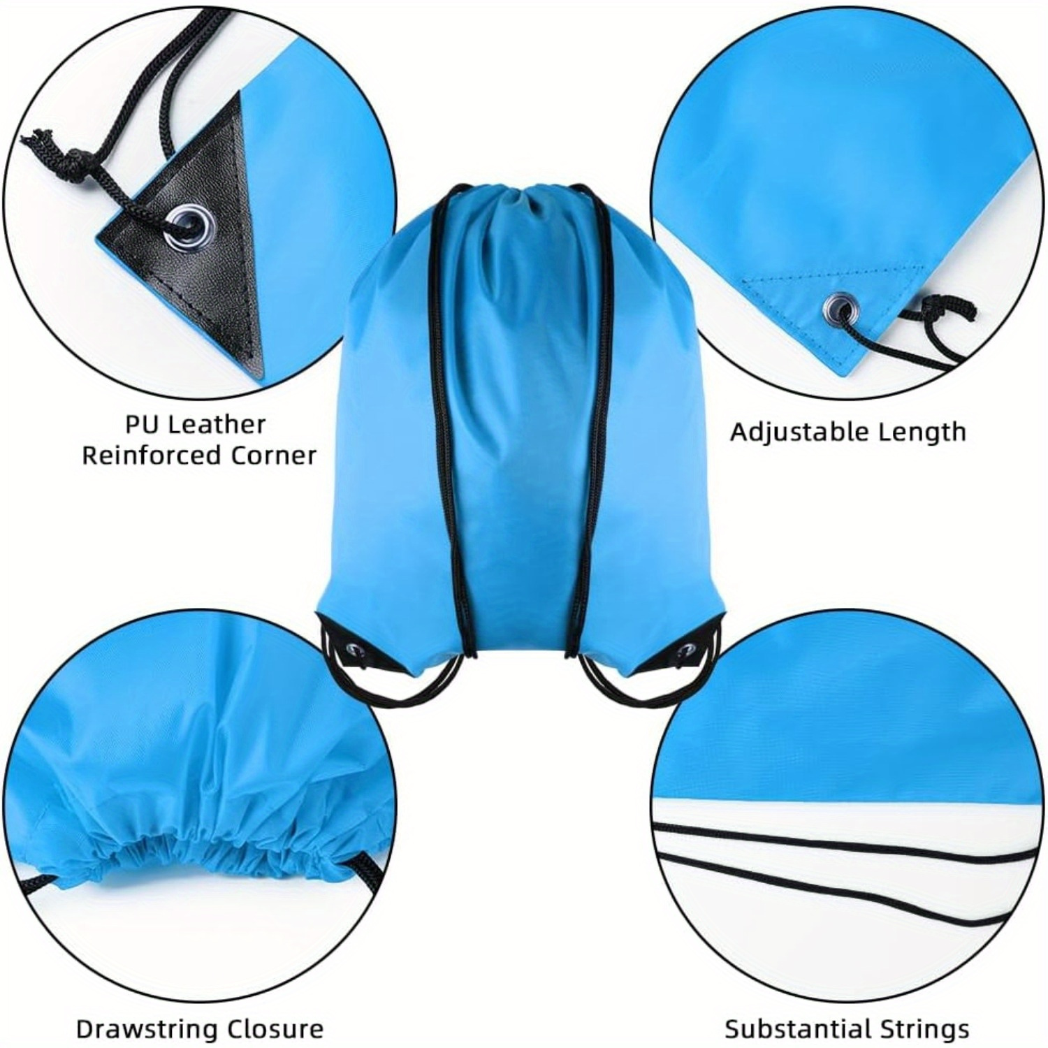 40Pcs Blue Drawstring Backpack Bags Sack Drawstring Bags Bulk String Backpack 61V1pVqfA-L._AC_UY200_.jpg main image 2