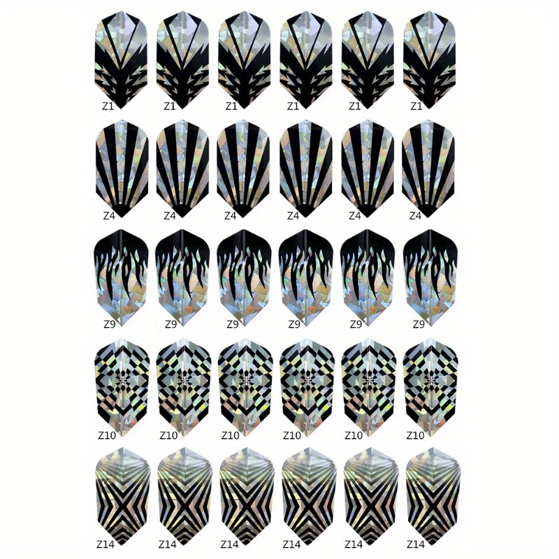 

30 Pack Slim Pvc Dart Flights - Laser Reflective Designs For Steel Tip And Darts, Ideal For Thanksgiving, Christmas, Halloween, New Year, - Assorted Styles For Hobbyists & Tournament Players