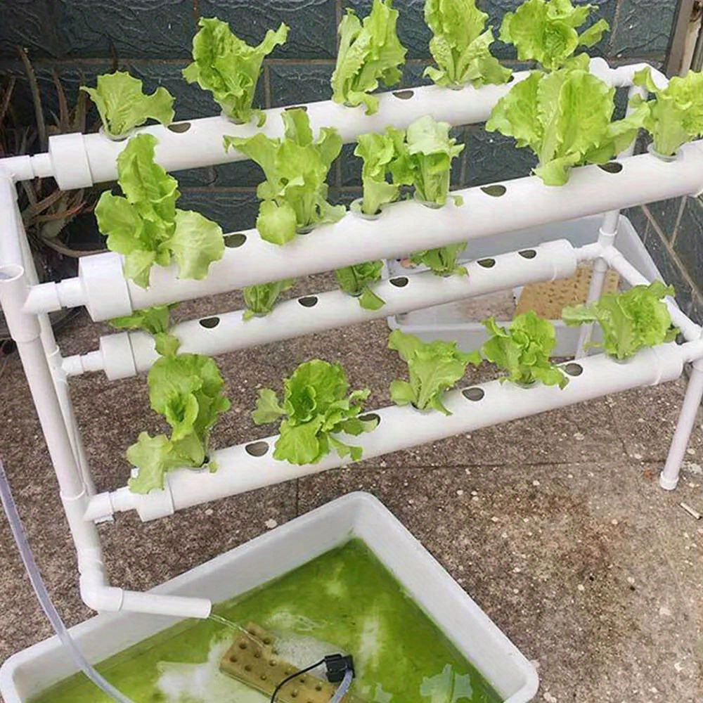 

Hydroponic , 2-tier Plastic Rack, With 36 Stations, For Vegetable Garden Kit, No Electricity Or Batteries Required