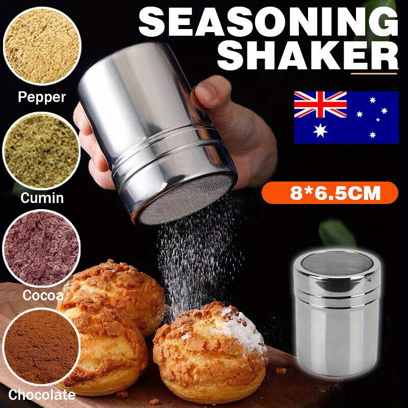 TEMU Stainless Steel Sugar Coffee Shaker, Flour Powder, Chocolate Powder