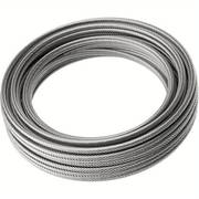 50ft 1/4" Stainless Steel Cable - 7x19 Strand, 6400lbs Breaking Strength, With Clamps & Thimbles For Zip Line, Rigging
