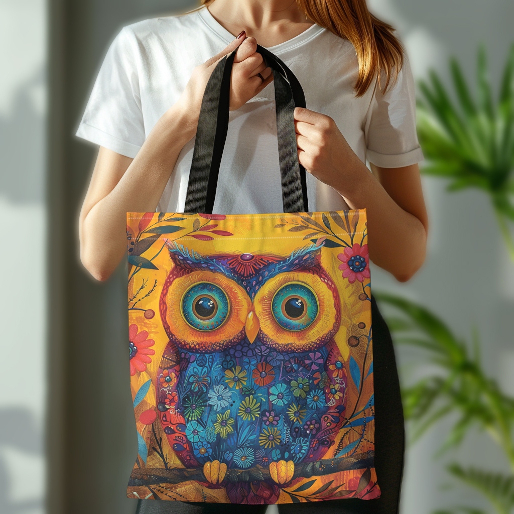 

Owl Tote Bag - Spacious & , For Shopping & Use