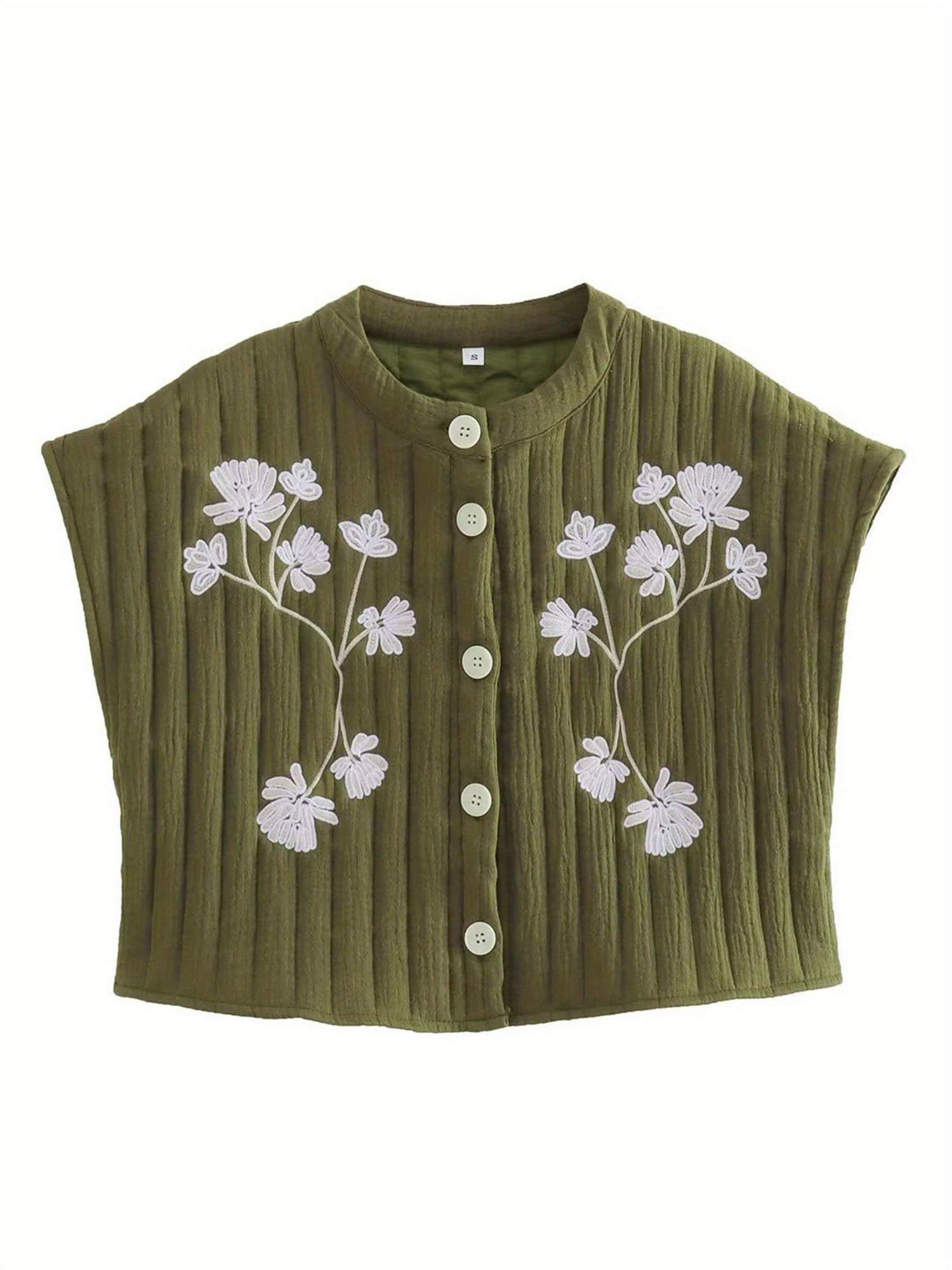 トップス 22FW cord embroidery vest Wyeysyt Women Floral Embroidered Vest Vintage Sleeveless