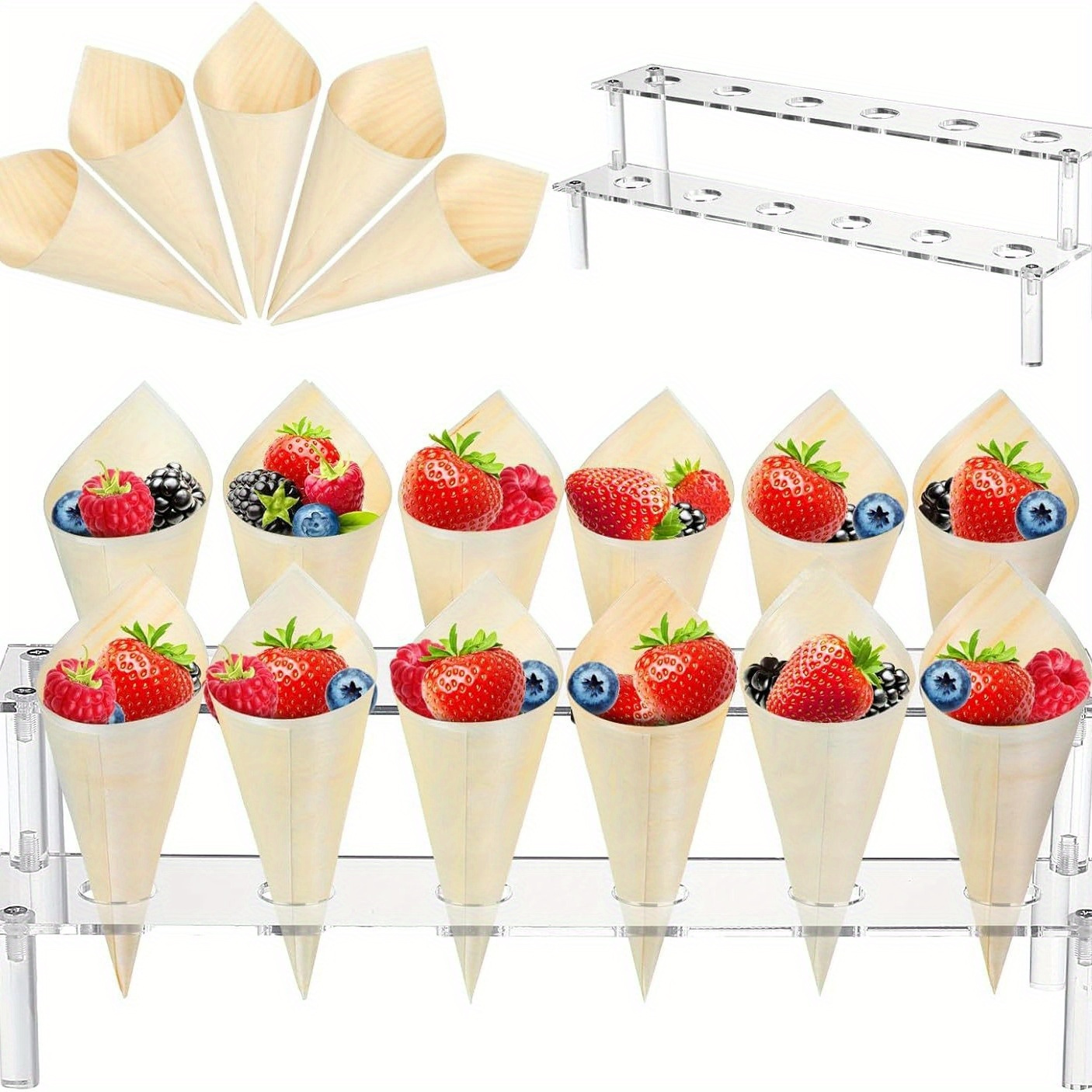 12 hole Clear Acrylic Ice Cream Cone Holder Popcorn - Temu