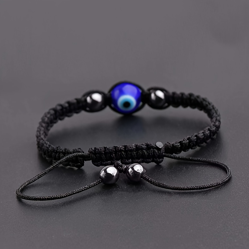Fashionable Black Hand Woven Bracelet, Eye Bead Bracelet, Accessory Gifts
