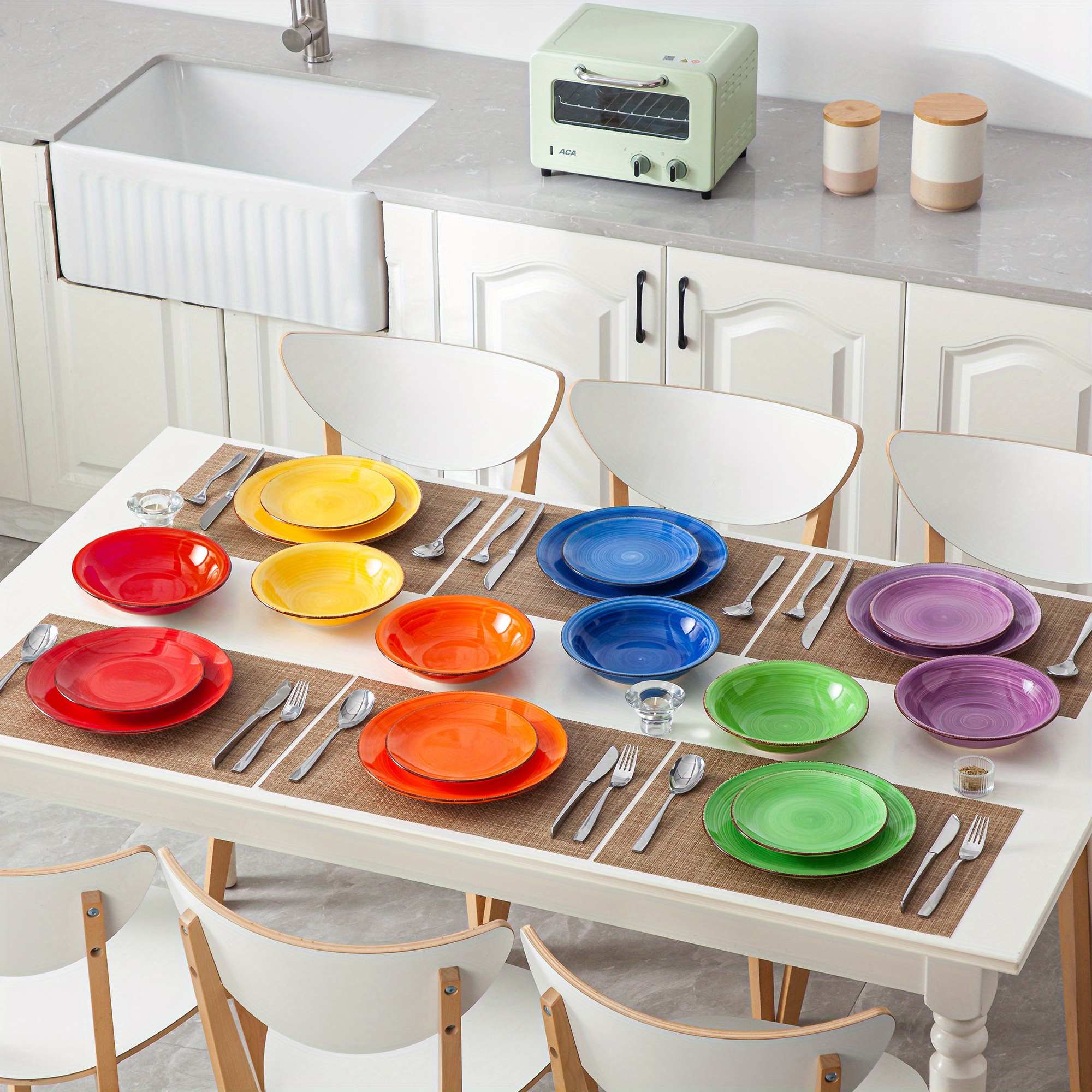 juego vajilla gres 18 piezas diseño pintadas Temu - Main Image