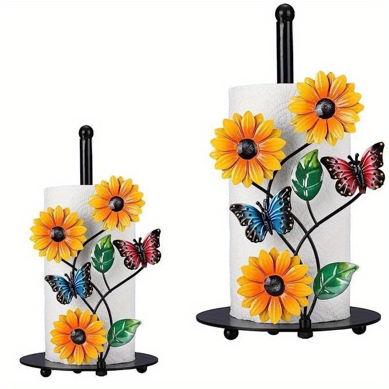 

3d Metal Art Sunflower Tissue Holder Paper Towel Holder For Kitchen Decor Accessorie Room Living