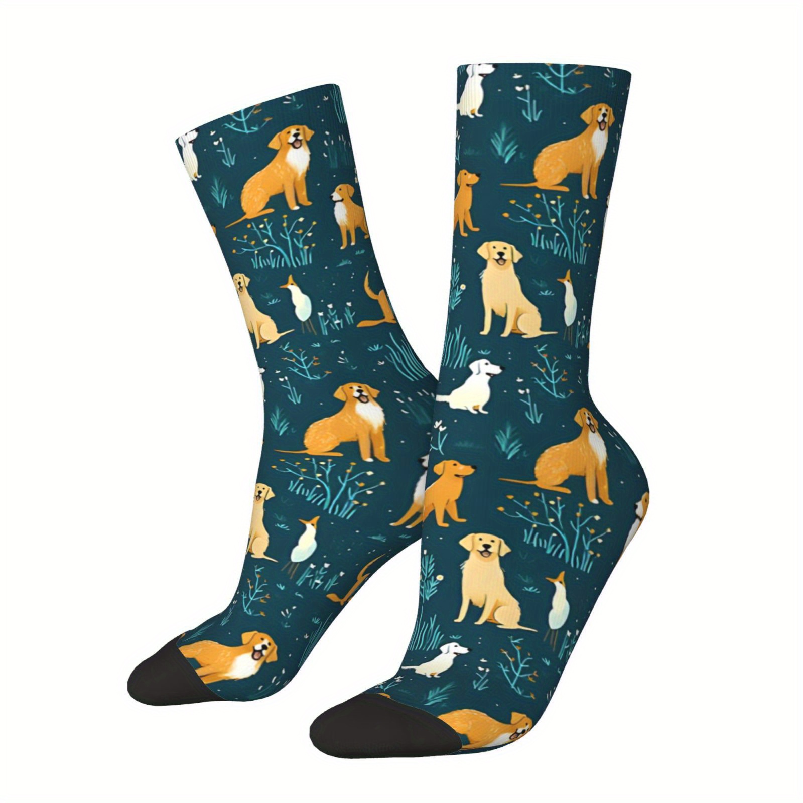 

Divine Golden Retriever Retro Novelty Casual Crew - Men's Novelty Socks With Random Print