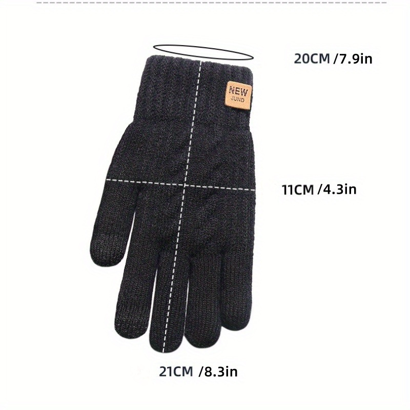 Cozy Touchscreen-Compatible Knit Gloves for Women - Warm, Stretchy Full-Finger Winter Mittens with Imitation Wool, Thickened Crochet Design, Perfect for Outdoor Activities details 1