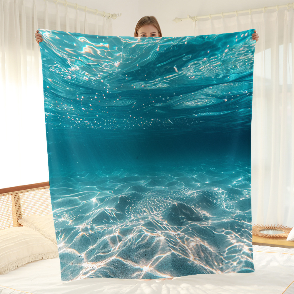 

Double-sided Flannel Throw Blanket - Ocean , Couch, Bed, Office, And Travel - Blanket