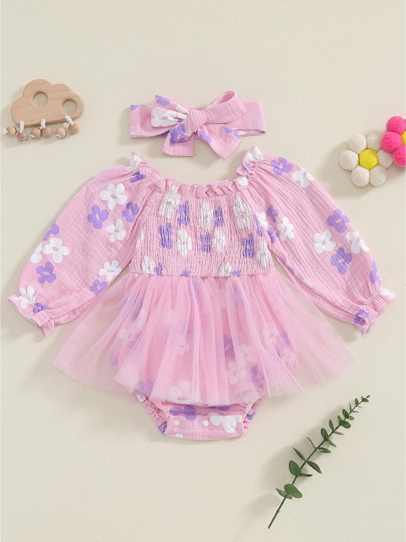 newborn baby girl romper dress floral flower strawberry Temu