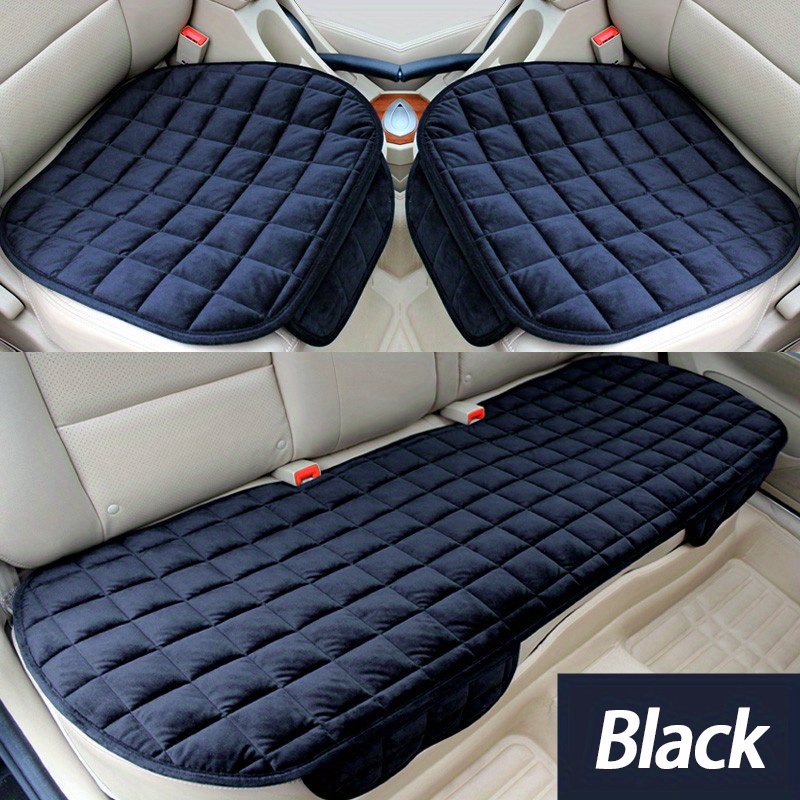 TEMU 3pcs Car Seat Cushion, Rubber Bottom, With Storage Bag, Memory Foam, Seat Backrest Cushion Car Seat Cushion