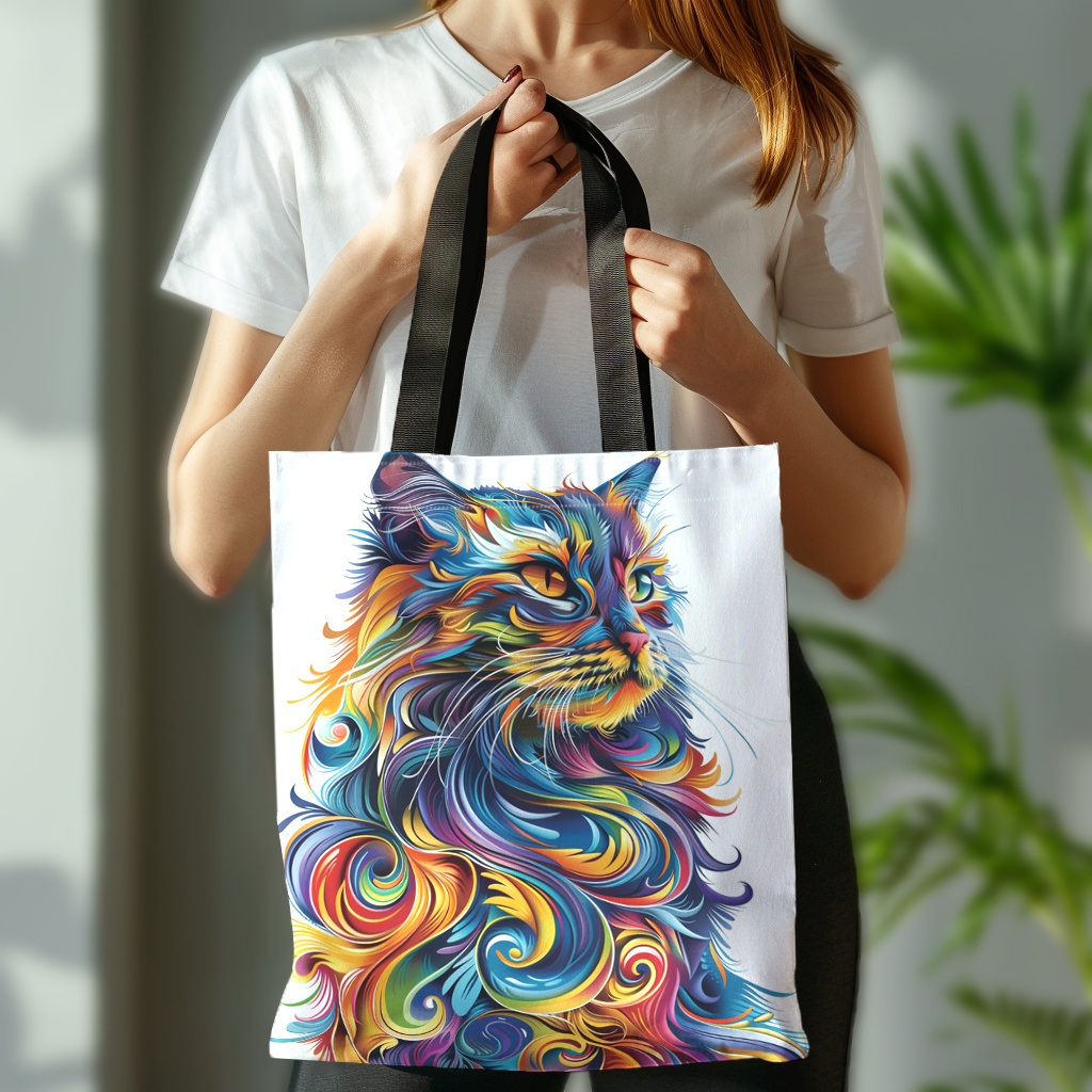 

Cat Polyester Tote Bag - , No , Unlined Shoulder Bag For Shopping (1pc)