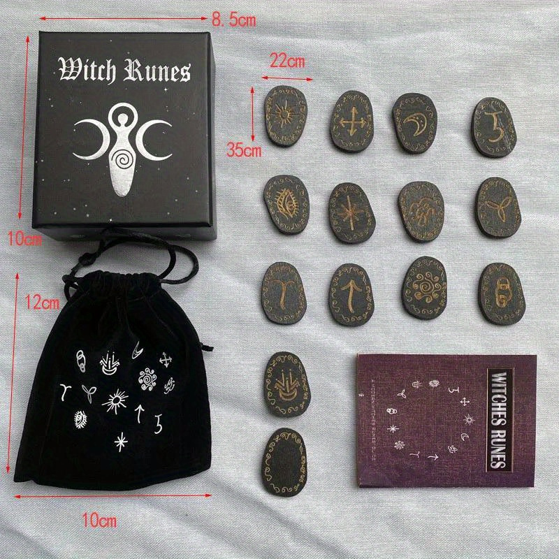 Wood Runes Stone Set Witches Rune Set Engraved Rune Symbol - Temu