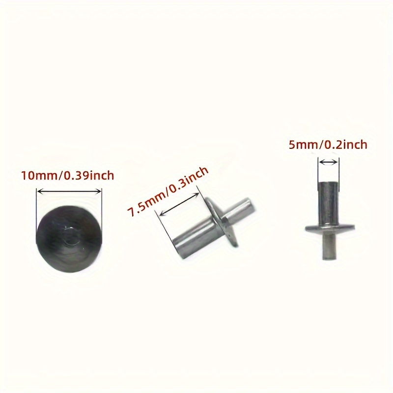 100 piezas de remaches de aluminio de percusión, cabeza plana y redonda, con núcleo de golpeo, remaches de expansión de percusión, cabeza semirredonda, núcleo de golpeo de aluminio - Imagen 2