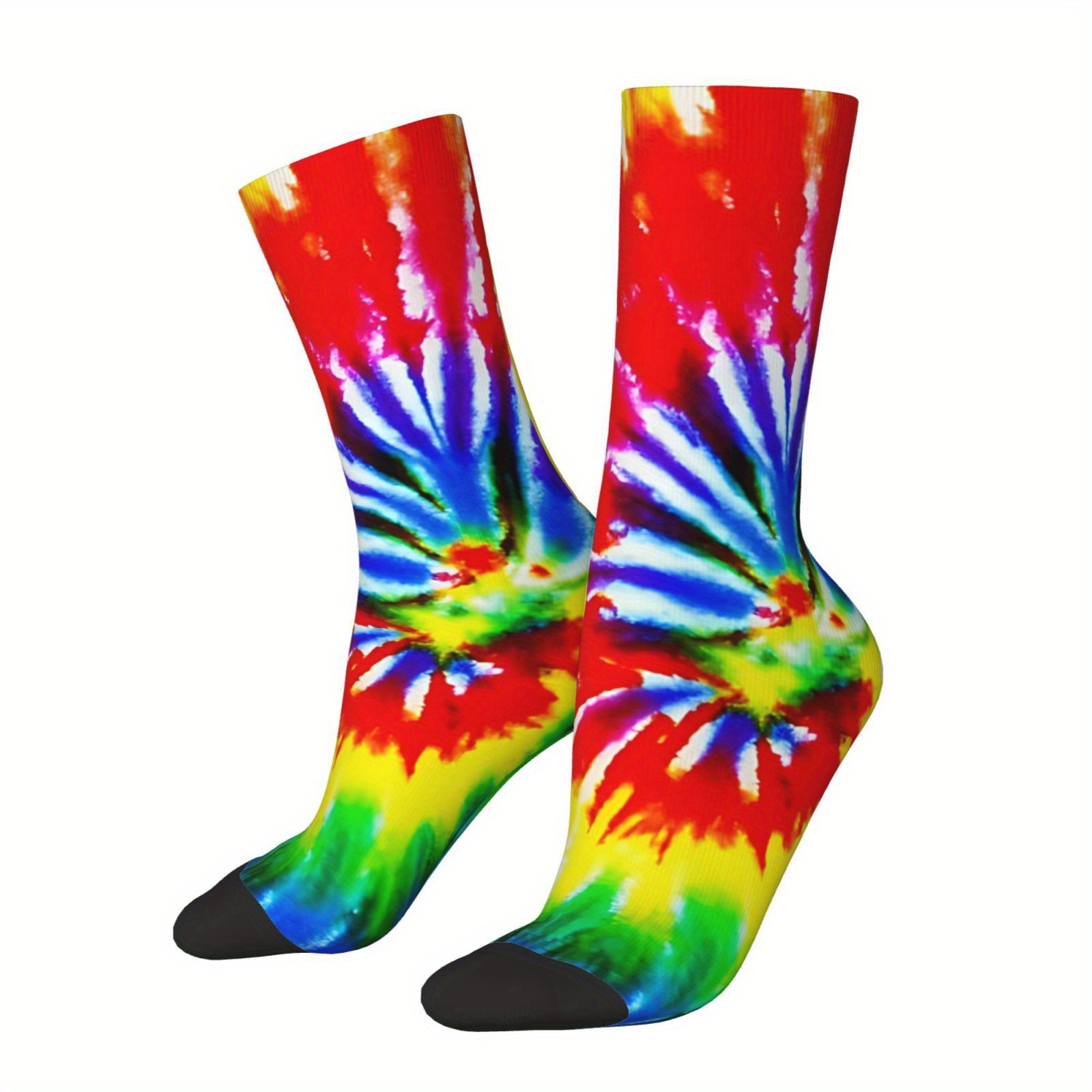 

[customer ] 1 Pair Of Men's Novelty Tie Dye Pattern Crew Socks, Breathable Comfy Casual Socks For Men's Outdoor Wearing All Wearing