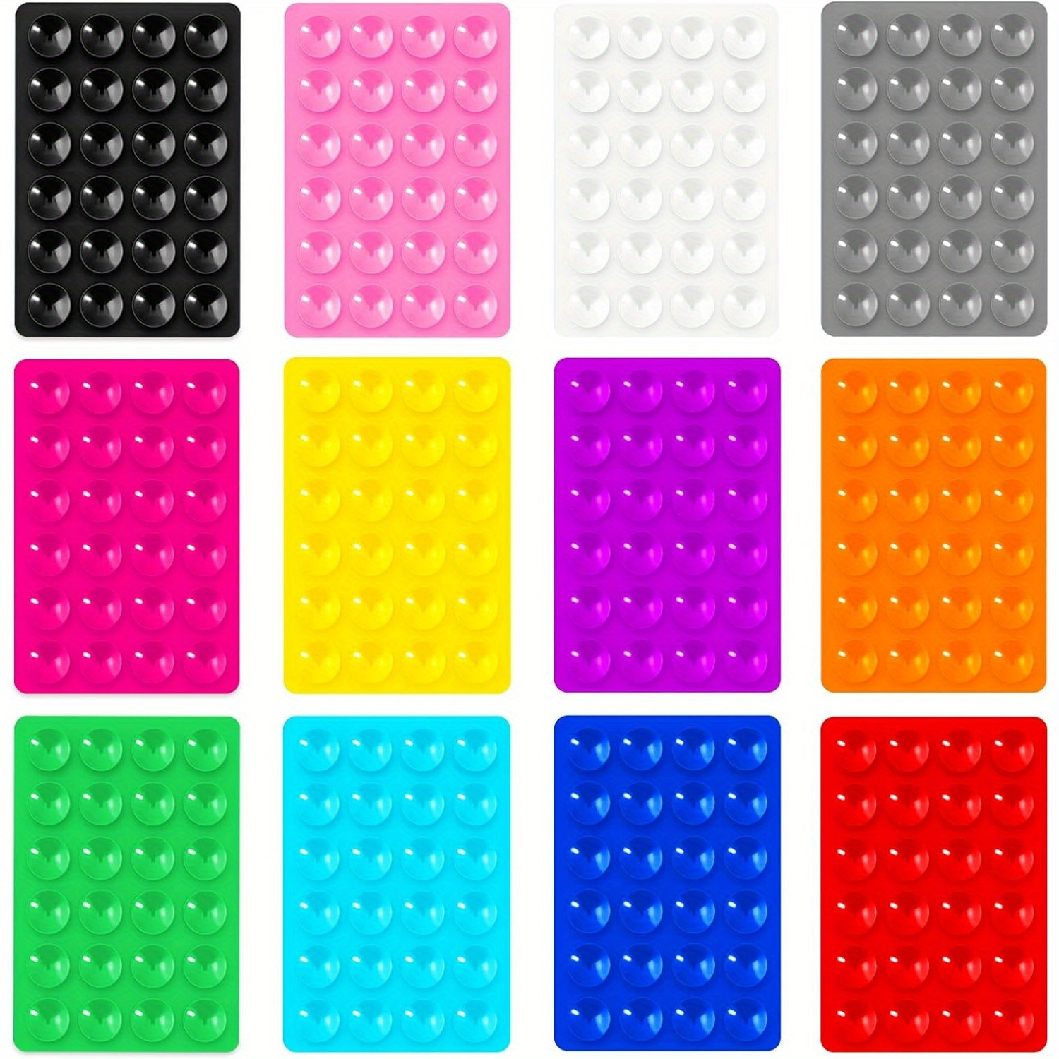 Image of 12pcs Adhesive Silicone Phone Case With Anti-tumble Stand, Ideal For Video Calls And Selfies, For Iphone And Random Color
