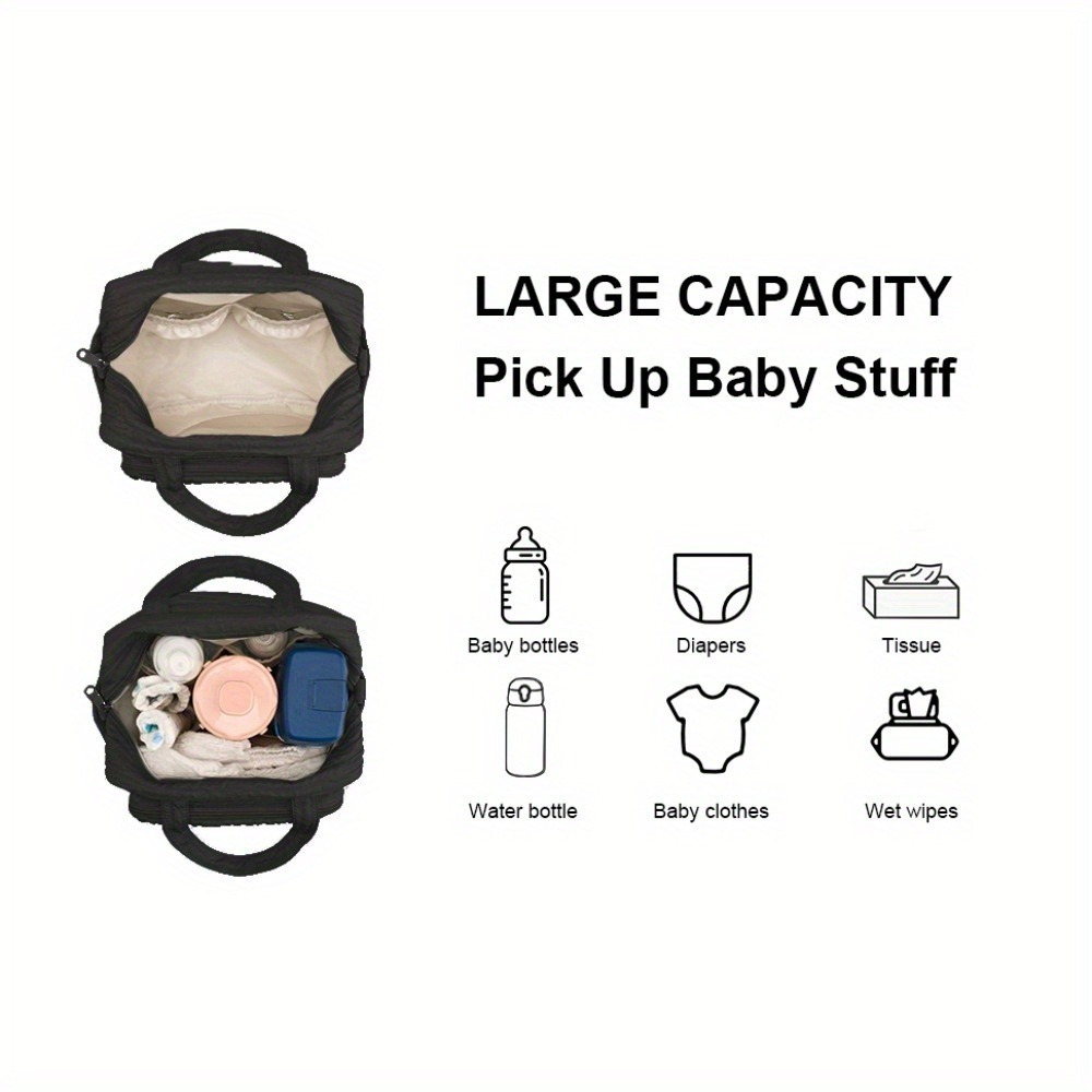 diaper bag tote parent bag cute nappy bag crossbody travel diaper tote multifunction storage bag details 5