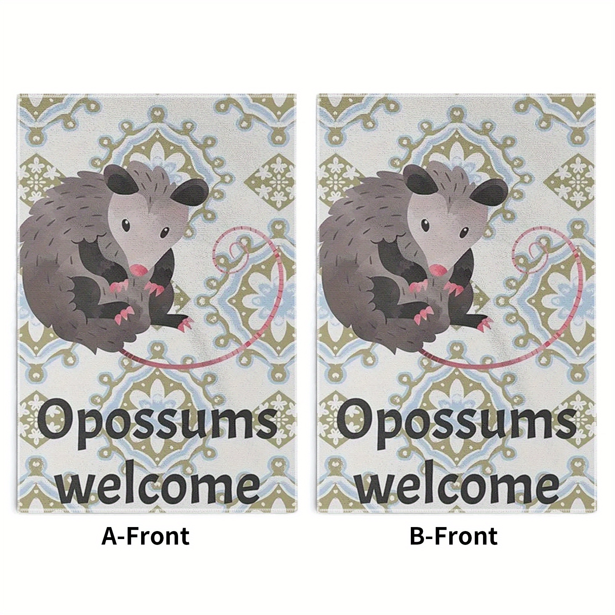 

2-pack Opossum Welcome Kitchen Towels, 18x26 Inch, Modern Cartoon Themed Polyester Dish Cloths, Lightweight, Woven, Machine Washable Hand Towels For Cleaning, Dining & Halloween/thanksgiving/ Decor