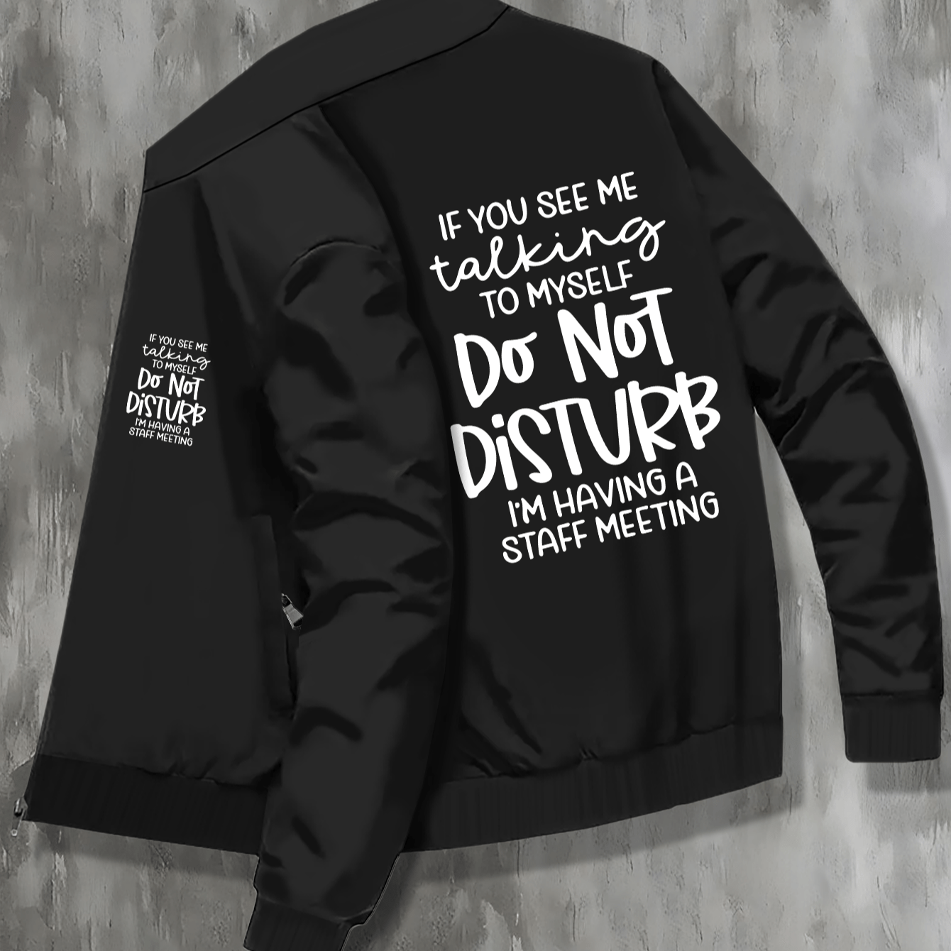 

Graphic Pop, Men's Casual Lightweight Jacket With Unique Letter Print - Breathable Polyester, Machine Washable, Stand Collar