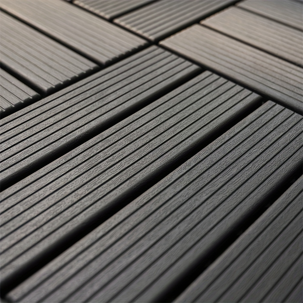 

44 Pack 12x12 Square Waterproof Outdoor Deck Tiles - Interlocking, All-weather, Slip-resistant, Easy-assembly Patio Decking For Poolside, Balcony, Backyard