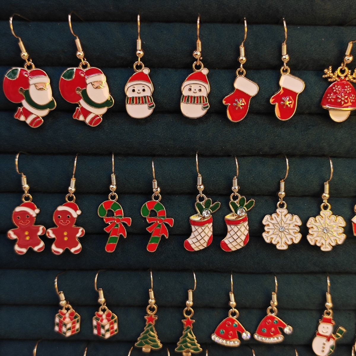 Christmas Themed Alloy Drop & Dangle Earrings Set, 50pcs