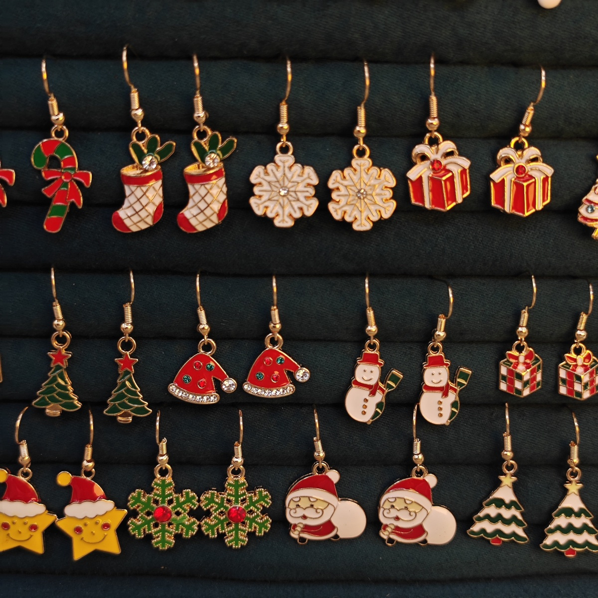 Christmas Themed Alloy Drop & Dangle Earrings Set, 50pcs