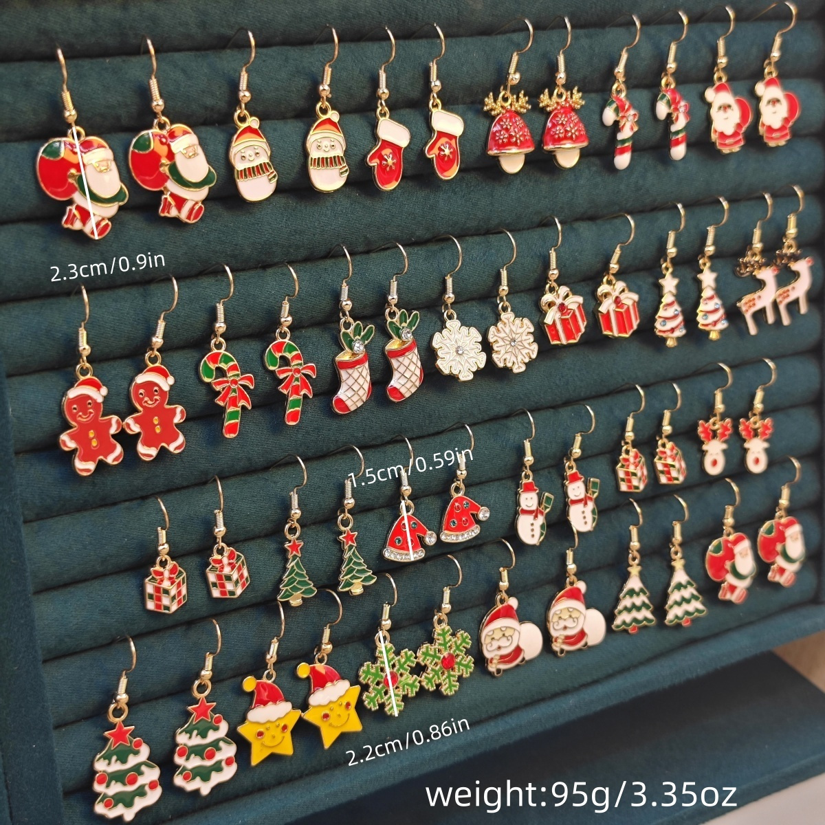 Christmas Themed Alloy Drop & Dangle Earrings Set, 50pcs
