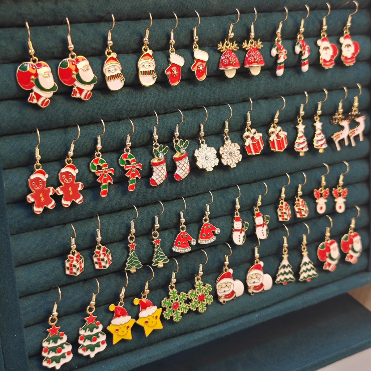 Christmas Themed Alloy Drop & Dangle Earrings Set, 50pcs