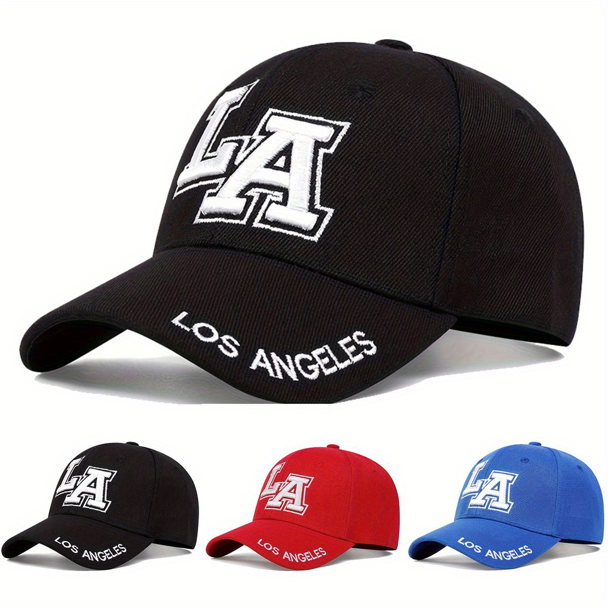 

Women's Classic And Versatile Outdoor Baseball Cap, Los Angeles Letter Embroidery Design, Suitable For Travel, Vacation And Daily Use