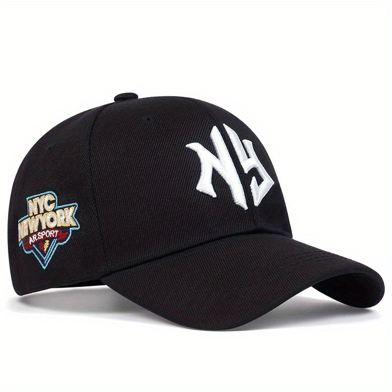 1pc *'s Letter NG Side NYC Embroidered Baseball Cap, Outdoor Sport  Adjustable Sunscreen Leisure Hat, For Travel And Beach Vacation