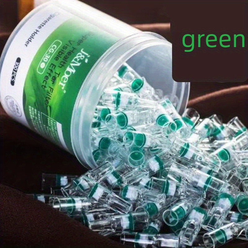 green health cigarette holder 100pcs disposable cigarette filters - plastic smoking with thick/thin  refillable-like design (no /paste) for - compatible with cigarettes,,  shisha - smoke filters - health & household