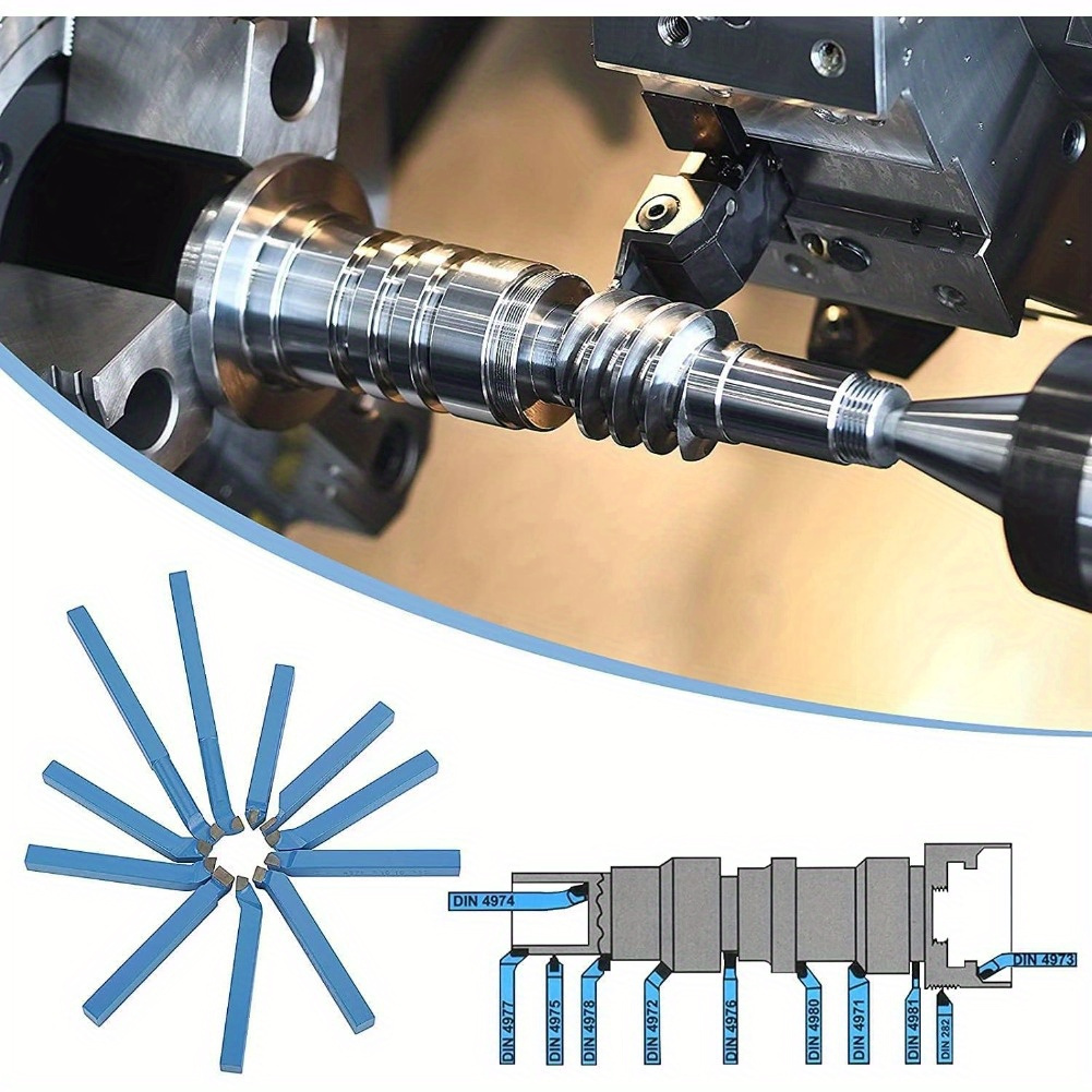 

11 Stück Hartmetall Drehstahl Satz, Drehmeissel Set Wendeplatten-drehmeißel Drehmaschine Cutter Tool Set Tipped Weld Fräsen Schneidwerkzeug Set 12 X 12mm Hartmetallspitze