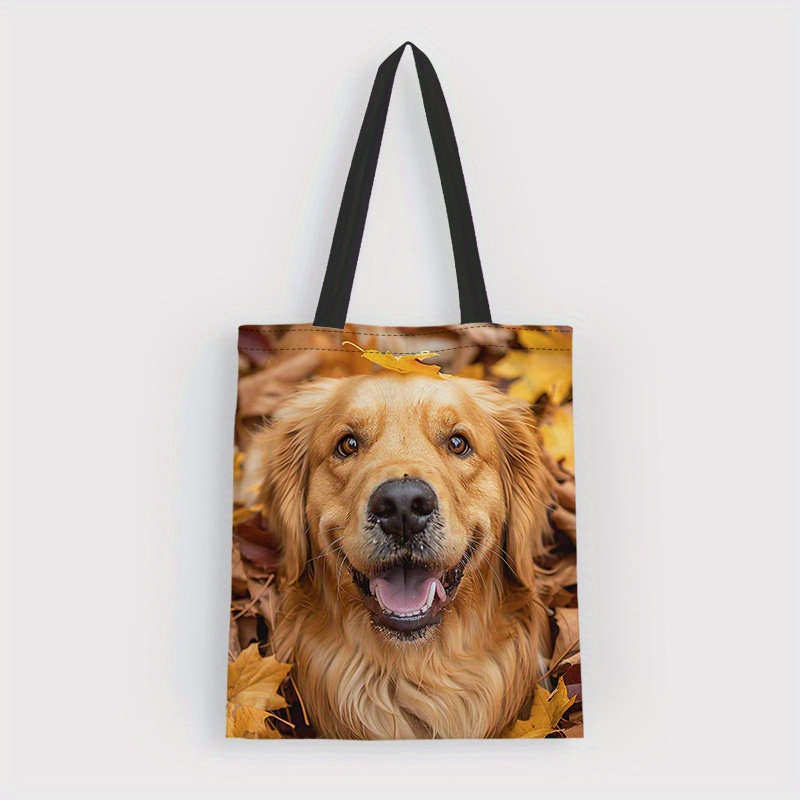 

Adorable Golden Retriever Dog Canvas Tote Bag - Perfect Gift For Teachers, Friends, And Graduation - Lightweight And Durable - 14" X 16" - 35cm X 40cm