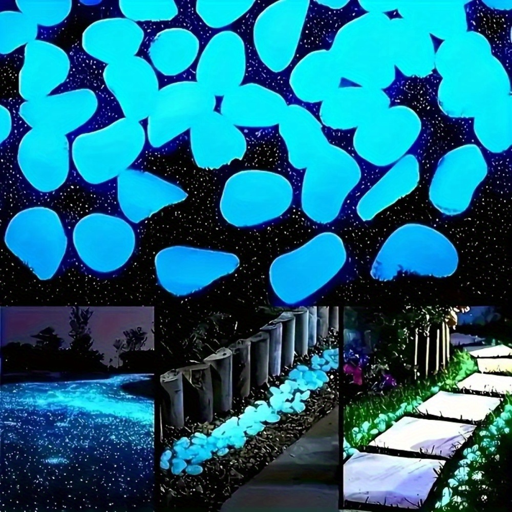 

2000pcs Glow-in-the-dark Stones For Outdoor Decoration, Garden, Aquarium, Pathways, Fish Tanks, Glow-in-the-dark Stones