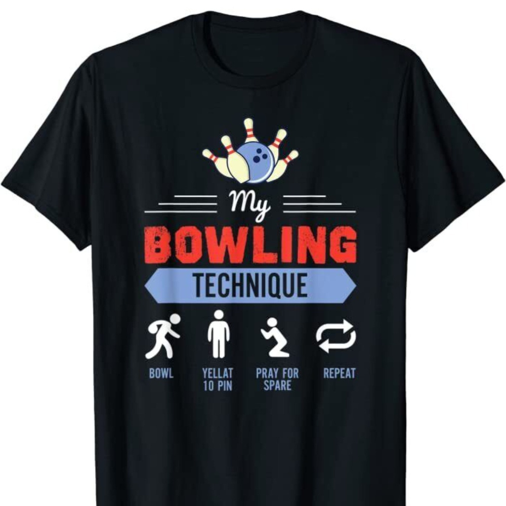 

Fun Cartoon Bowling Pattern Fashion Design Trendy Frontline Personalized Flat Printed Men's T-shirt 100% Cotton Comfortable Summer Cool Leisure Sports Preferred