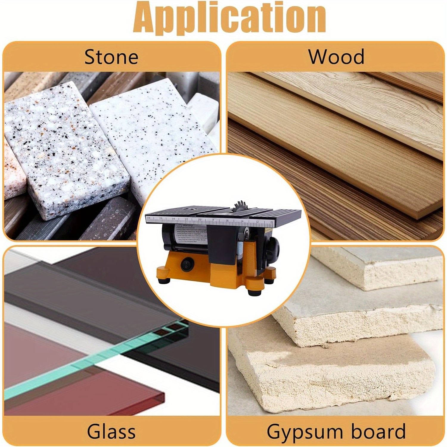 Queeucaer 4" Mini Portable Table Saw, Saw Cutting Machine Tool Wood Glass Stone Cutter Hobby Small Machine, Portable Worksite For DIY Handmade Wooden Model Crafts, Metal, Ceramic Tile