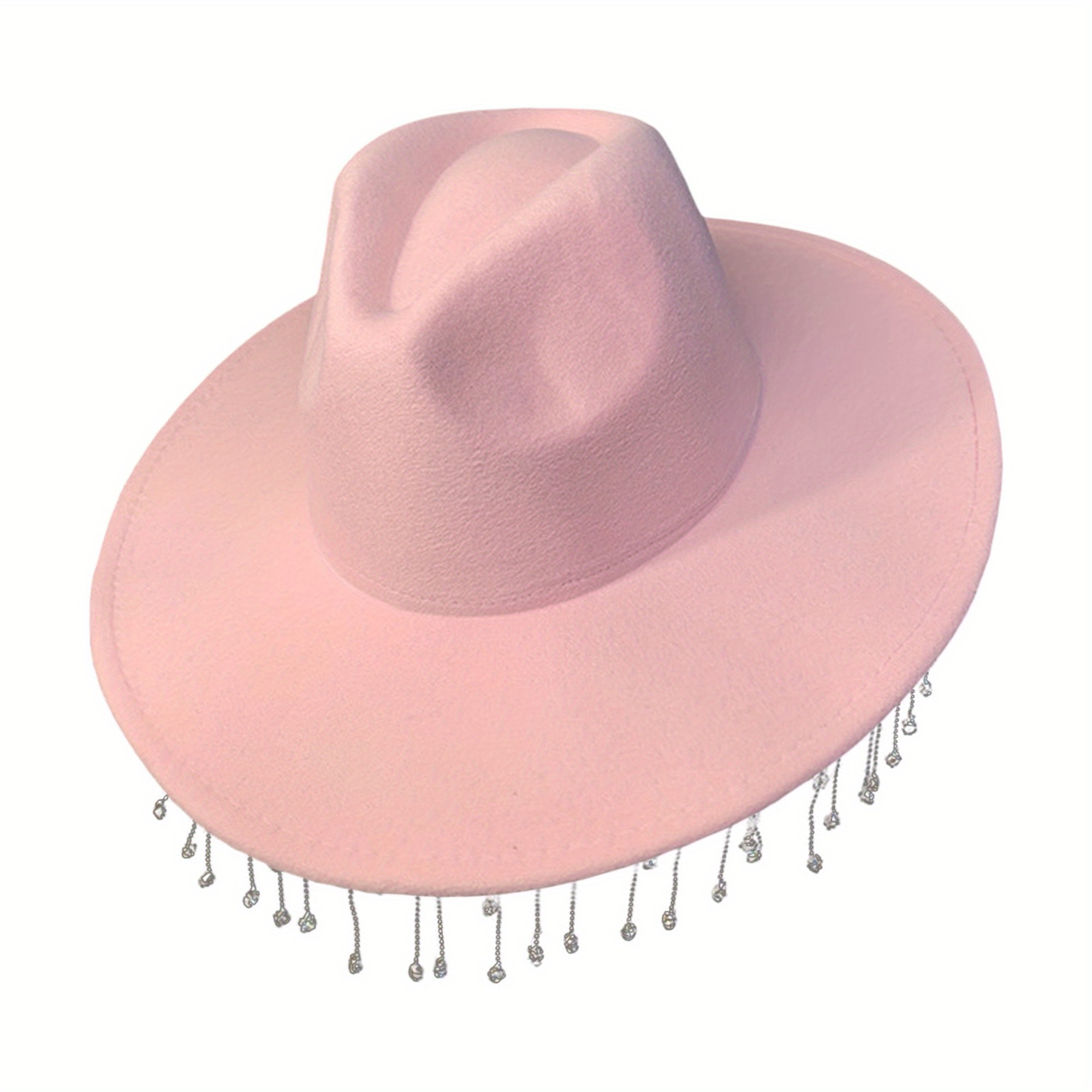 Chic Pink Feathered Women\'s Western Hat Pink Cowboy Hat With Feather, Pink Cowgirl Hat,country  main image 2