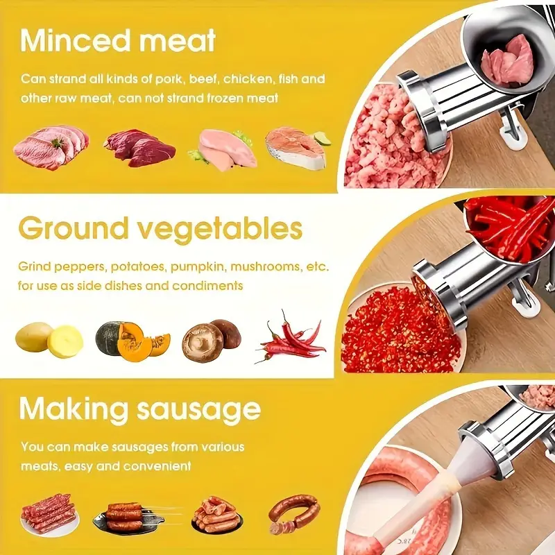 1pc manual meat grinder with desk clamp heavy duty sausage maker and vegetable crusher kitchen supplies details 4