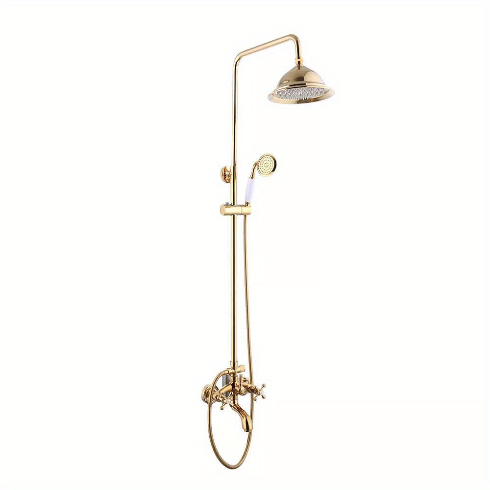 Retro Golden Shower Set Shower Fitting Bathroom Shower System Rain Shower with Hand Shower