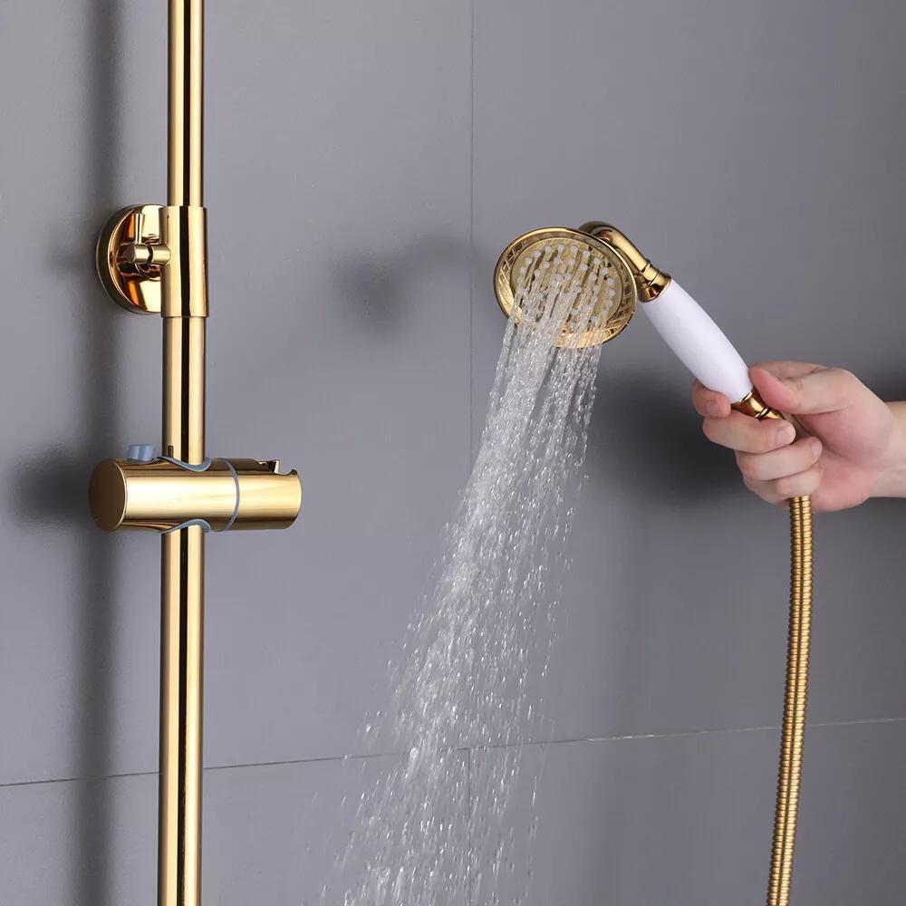Retro Golden Shower Set Shower Fitting Bathroom Shower System Rain Shower with Hand Shower