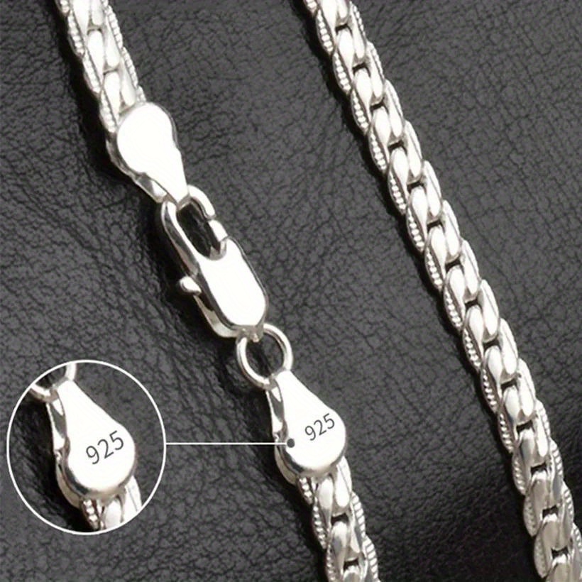 TEMU Elegant 20-inch 925 Sterling Silvery Necklace Chain - Ideal For , Weddings & Engagements