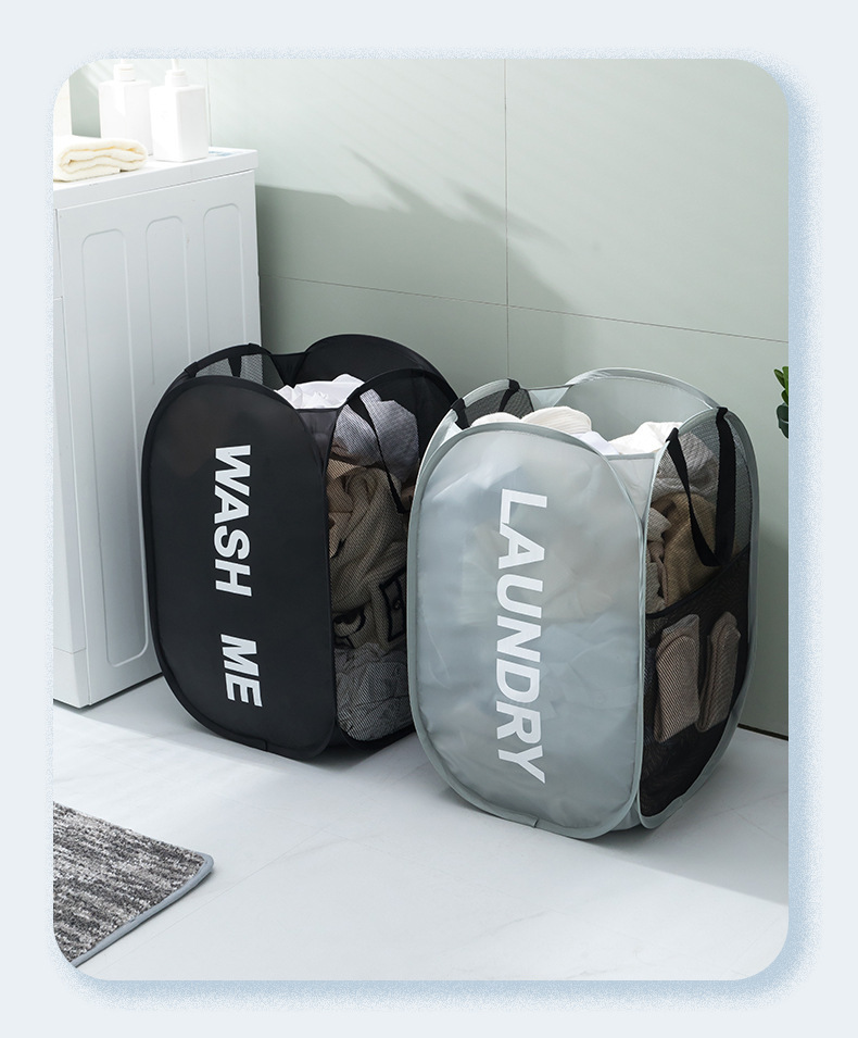 large capacity foldable laundry hamper double sided portable lightweight sturdy fabric construction modern rectangular design ideal for bedroom home and toy storage no power required with handles details 13