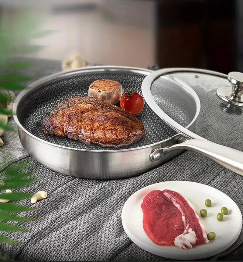 versatile stainless steel frying pan non stick   gas induction cooking   essential details 3