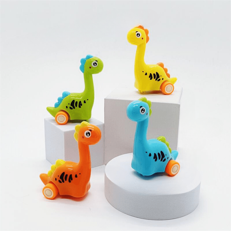 

10pc Cartoon Dinosaur Roller Toys For Kids, Abs Mini Cars, Fun Playset For 3-8, Ideal Christmas Birthday Easter Gifts