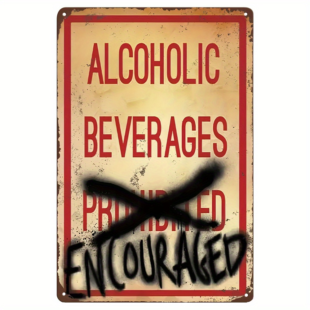 

1pc Aluminum Metal Sign - Fun Drinking Theme, 12x8 Inches, Wall-mounted, Non-electric, For Party/bar/home Decor, Food Service Equipment & Supplies