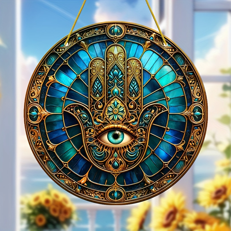 

Mystical Wiccan Amulet Acrylic Suncatcher 8" X 8" Hanging Light Catcher, Fantasy Window Treatments, Home & Garden Decoration, Wall Art, Man Cave Decor, Mystical Fantasy Room Decor