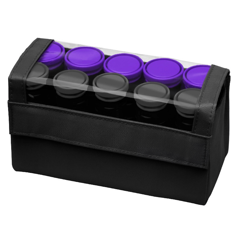 

Travel Size Professional 1.25" Compact Ceramic Hot Hair Rollers, 10 Piece Set, Anti-static Technology, Ionic, Black